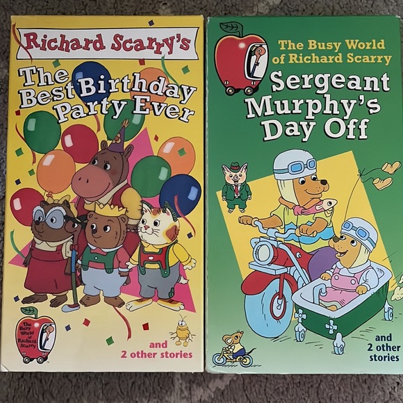 2 Rare Preowned Richard Scarry’s the Best Birthday Party Ever and Other vhs - Picture 1 of 3